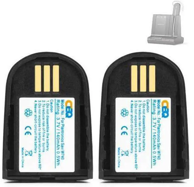 Main image of 2pcs 82742-01 204755-01 Replacement Battery for Plantronics Savi W740 W745 W720 WH500 W440 W445 W02 CS540XD WH500A W440-M W740-M C054A C074,84598-01 86507-01 Wireless Headsets Headphones Repair.
