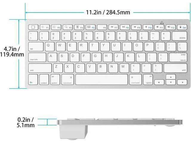 Alt view image 5 of 7 - OMOTON Ultra-Slim Bluetooth Keyboard for iPad 10.2(10th/ 9th/ 8th Generation)/ 9.7, iPad Air 5th / 4th Generation, iPad Pro 11/12.9, iPad Mini, and More Bluetooth Enabled Devices, White
