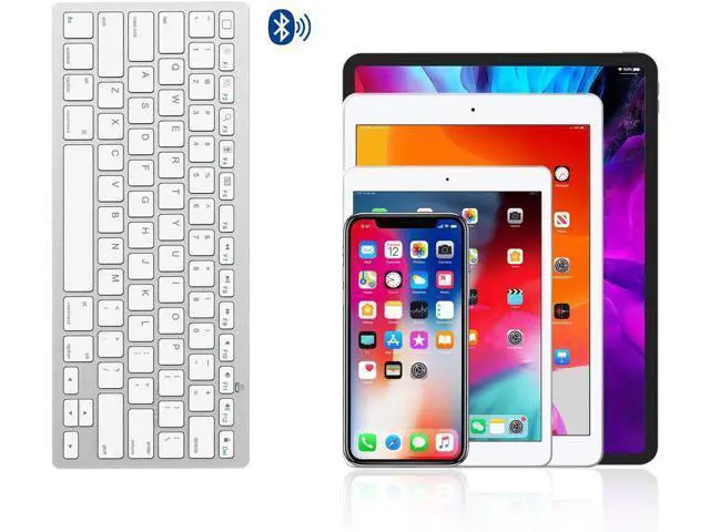 Alt view image 6 of 7 - OMOTON Ultra-Slim Bluetooth Keyboard for iPad 10.2(10th/ 9th/ 8th Generation)/ 9.7, iPad Air 5th / 4th Generation, iPad Pro 11/12.9, iPad Mini, and More Bluetooth Enabled Devices, White