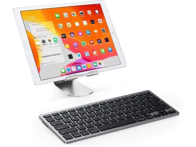 Alt view image 2 of 7 - OMOTON Ultra-Slim Bluetooth Keyboard Compatible with iPad 10.9(10th/ 9th/ 8th Generation)/ 10.2, iPad Air 5th Generation, iPad Pro 11/12.9, iPad Mini, and More Bluetooth Enabled Devices, Grey