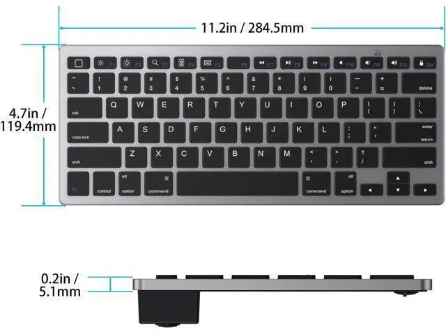 Alt view image 5 of 7 - OMOTON Ultra-Slim Bluetooth Keyboard Compatible with iPad 10.9(10th/ 9th/ 8th Generation)/ 10.2, iPad Air 5th Generation, iPad Pro 11/12.9, iPad Mini, and More Bluetooth Enabled Devices, Grey