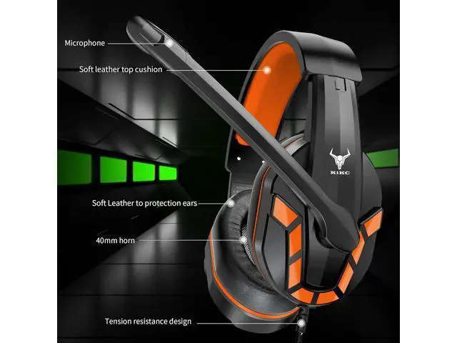 Alt view image 2 of 6 - PS4 Gaming Headset with Mic for Xbox One, PS5, PC, Mobile Phone and Notebook, Controllable Volume Gaming Headphones with Soft Earmuffs for Kid