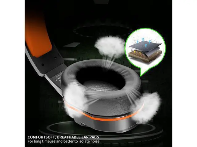 Alt view image 5 of 6 - PS4 Gaming Headset with Mic for Xbox One, PS5, PC, Mobile Phone and Notebook, Controllable Volume Gaming Headphones with Soft Earmuffs for Kid