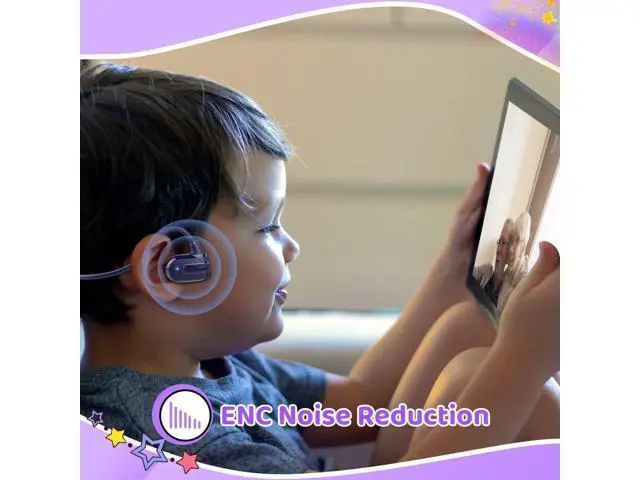 Alt view image 3 of 7 - Golvery Open Ear Kids Headphones, Wireless Bluetooth 5.3 Headset for Phone/Kindle/Tablet, Safer Hearing Protection Children Earphones, Built-in Mic, Ultra-Light & Comfort Fit, 10H Playtime