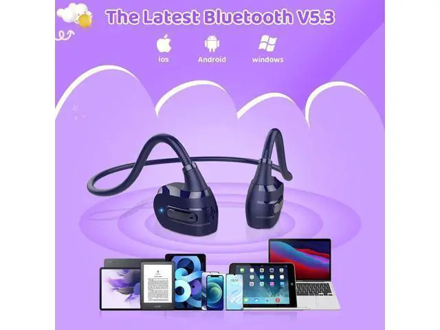 Alt view image 4 of 7 - Golvery Open Ear Kids Headphones, Wireless Bluetooth 5.3 Headset for Phone/Kindle/Tablet, Safer Hearing Protection Children Earphones, Built-in Mic, Ultra-Light & Comfort Fit, 10H Playtime