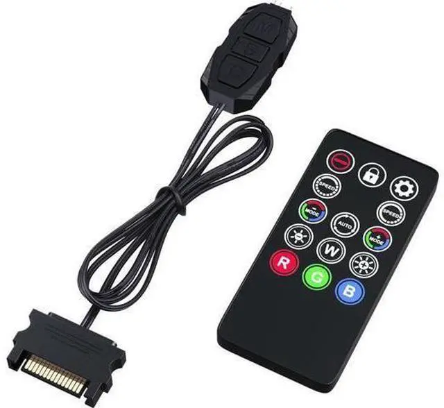 Main image of DS Mini ARGB PC Fans Controller Kit for Rainbow Case Fans, PC Rainbow LED Strip, Computer ARGB Fans (3-Pin, 14 Key Remote, SATA Power, 4th Gen, B Series)