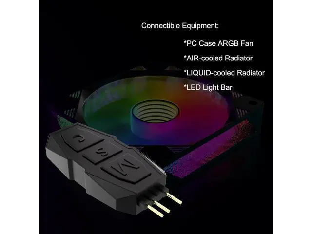 Alt view image 4 of 6 - DS Mini ARGB PC Fans Controller Kit for Rainbow Case Fans, PC Rainbow LED Strip, Computer ARGB Fans (3-Pin, 14 Key Remote, SATA Power, 4th Gen, B Series)