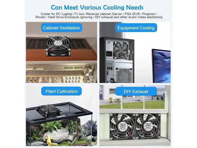 Alt view image 3 of 7 - Mini 80mm USB Computer PC Case Cooling 5V Powered Fan (Quiet), Cabinet Cooler Fan with Speed Controller2 in1 Pack