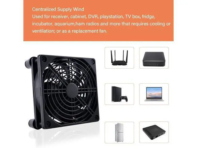 Alt view image 6 of 7 - Quiet 120mm Router Fan Cooler with L/M/H 3-Degree Speed Controller, DC 5V USB Powered Cooling Case Fan for Router Modem Receiver DVR Playstation TV Box