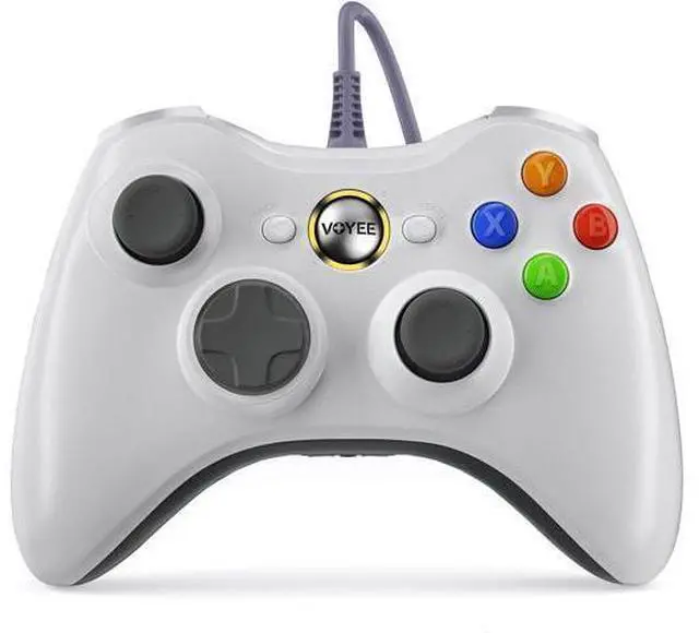 Main image of VOYEE PC Controller, Wired Controller Compatible with Microsoft Xbox 360 & Slim/PC Windows 10/8/7, with Upgraded Joystick, Double Shock | Enhanced (White)
