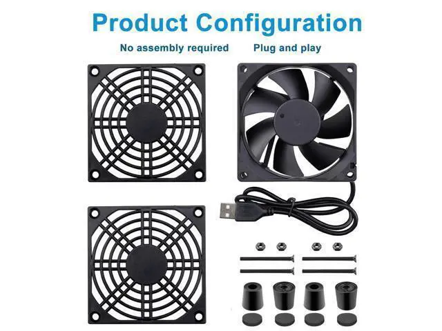 Alt view image 6 of 6 - 120mm 5V Quiet USB Powered Computer Cooling Fan with Multi-Speed Controller for Router Modem Xbox TV Box DVR Playstation Receiver and Other Electronics Cooler