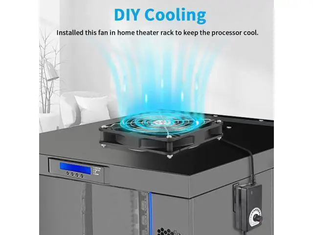 Alt view image 5 of 6 - Wathai 140mm x 25mm Computer Fan with AC Plug 110V 120V 220V 240V Variable Speed Controller for DIY Biltong Box Reptile Aquarium Receiver DVR Playstation Xbox Cabinet Ventilation Cooling