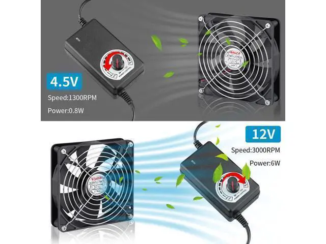 Alt view image 4 of 6 - Wathai 140mm x 25mm Computer Fan with AC Plug 110V 120V 220V 240V Variable Speed Controller for DIY Biltong Box Reptile Aquarium Receiver DVR Playstation Xbox Cabinet Ventilation Cooling