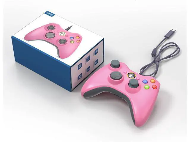 Alt view image 7 of 7 - VOYEE PC Controller, Wired Controller Compatible with Microsoft Xbox 360 & Slim/PC Windows 10/8/7, with Upgraded Joystick, Double Shock | Enhanced (Pink)