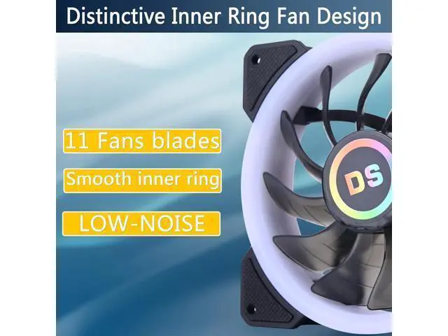 Alt view image 5 of 7 - DS 120MM Wire Rainbow RGB Case Fans with Controller for PC Cases, Computer Case ATX Full Tower, Middle Tower (LED Fans 3PACK Kit, 2PACK LED Strip, 1ST GEN Hub Box, A Series)