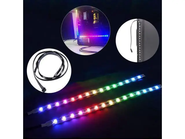 Alt view image 4 of 7 - DS 120MM Wire Rainbow RGB Case Fans with Controller for PC Cases, Computer Case ATX Full Tower, Middle Tower (LED Fans 3PACK Kit, 2PACK LED Strip, 1ST GEN Hub Box, A Series)