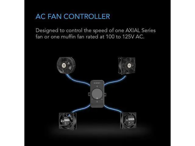 Alt view image 2 of 4 - AC Infinity, Fan Speed Controller for 100 to 125V AC Axial Muffin Cooling Fans, Single Connector, for DIY Cooling Ventilation Exhaust Projects