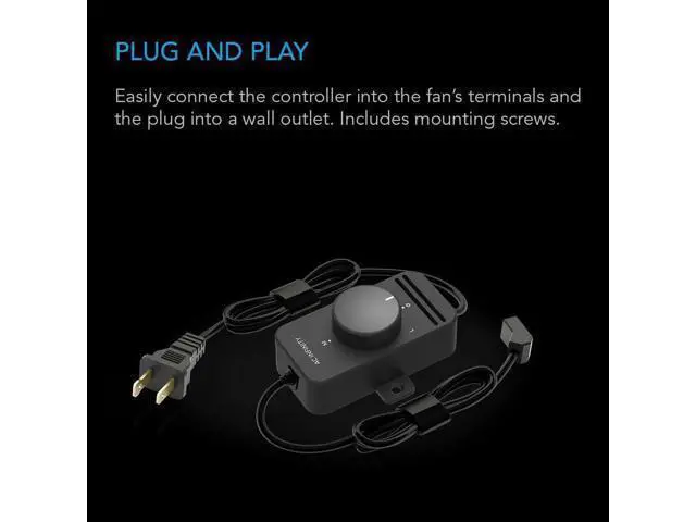 Alt view image 3 of 4 - AC Infinity, Fan Speed Controller for 100 to 125V AC Axial Muffin Cooling Fans, Single Connector, for DIY Cooling Ventilation Exhaust Projects