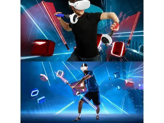 Alt view image 4 of 7 - VR Game Handle Accessories for Quest 2 Controllers, Extension Grips for Playing Beat Saber Gorilla Tag Long Arms, VR Handle Attachments Compatible with Playing VR Games