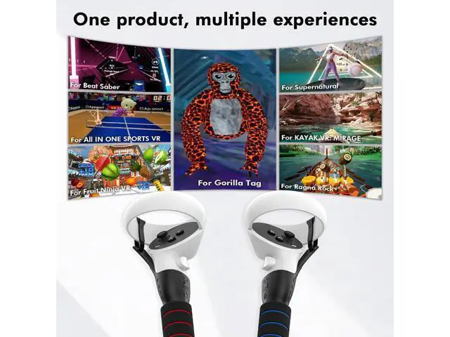 Alt view image 2 of 7 - AMVR Gorilla Tag Long Arms Beat Saber Handles for Oculus Quest 2/Quest/Rift S, VR Controller Extension Grip Accessories 2 in 1 Sticks Attachment, Reinforcement with Tie Wraps(Not for Q3)