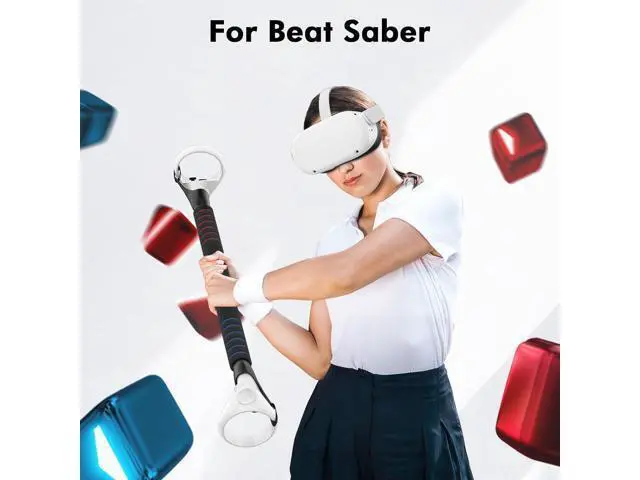 Alt view image 5 of 7 - AMVR Gorilla Tag Long Arms Beat Saber Handles for Oculus Quest 2/Quest/Rift S, VR Controller Extension Grip Accessories 2 in 1 Sticks Attachment, Reinforcement with Tie Wraps(Not for Q3)