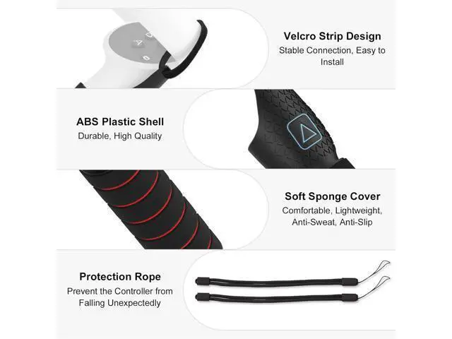 Alt view image 4 of 7 - AMVR Gorilla Tag Long Arms Beat Saber Handles for Oculus Quest 2/Quest/Rift S, VR Controller Extension Grip Accessories 2 in 1 Sticks Attachment, Reinforcement with Tie Wraps(Not for Q3)