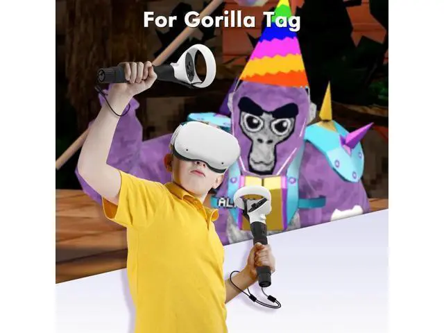 Alt view image 6 of 7 - AMVR Gorilla Tag Long Arms Beat Saber Handles for Oculus Quest 2/Quest/Rift S, VR Controller Extension Grip Accessories 2 in 1 Sticks Attachment, Reinforcement with Tie Wraps(Not for Q3)