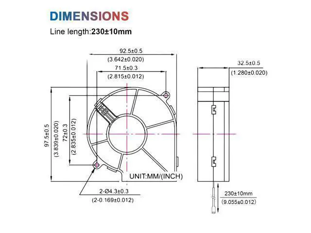 Alt view image 6 of 7 - 97mm x 33mm Blower Fan Dual Ball 12 Volt High CFM 110v 220v Variable Speed Controller with AC Pulg for DIY Cooling Ventilation Exhaust Projects, Inflatable Replacement