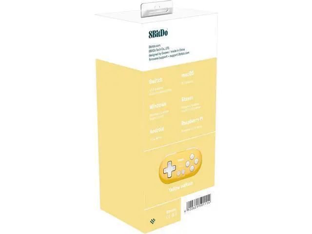 Alt view image 2 of 7 - 8Bitdo Zero 2 Bluetooth Key Chain Sized Mini Controller for Nintendo Switch, Windows, Android and macOS (Yellow Edition)