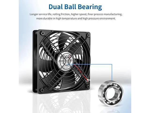 Alt view image 4 of 7 - AC 120mm Powerful Computer Fan with AC Plug, 110V - 240V AC to DC 12V Variable Speed Controller for Electronic ComponentsPS5RouterXboxGrowtentModemAmplifierReceiverBiltong Cooling