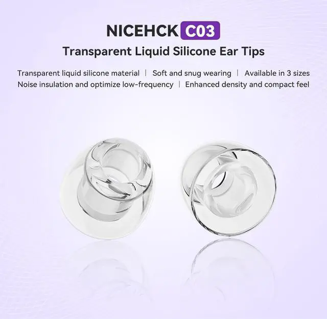Alt view image 2 of 7 - C03 Liquid Silicone Ear Tips Multi Size in-Ear Monitor Sleeves | Standard S,M and L size set matches most mainstream in-ear monitor ear nozzles