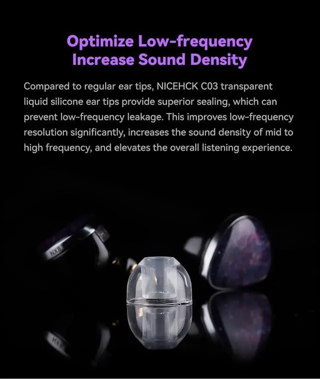 Alt view image 4 of 7 - C03 Liquid Silicone Ear Tips Multi Size in-Ear Monitor Sleeves | Standard S,M and L size set matches most mainstream in-ear monitor ear nozzles