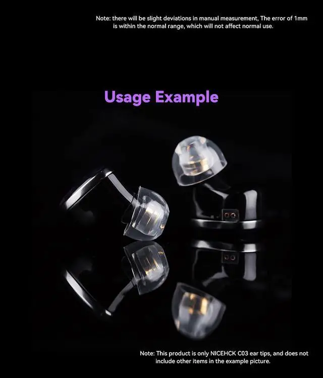 Alt view image 7 of 7 - C03 Liquid Silicone Ear Tips Multi Size in-Ear Monitor Sleeves | Standard S,M and L size set matches most mainstream in-ear monitor ear nozzles
