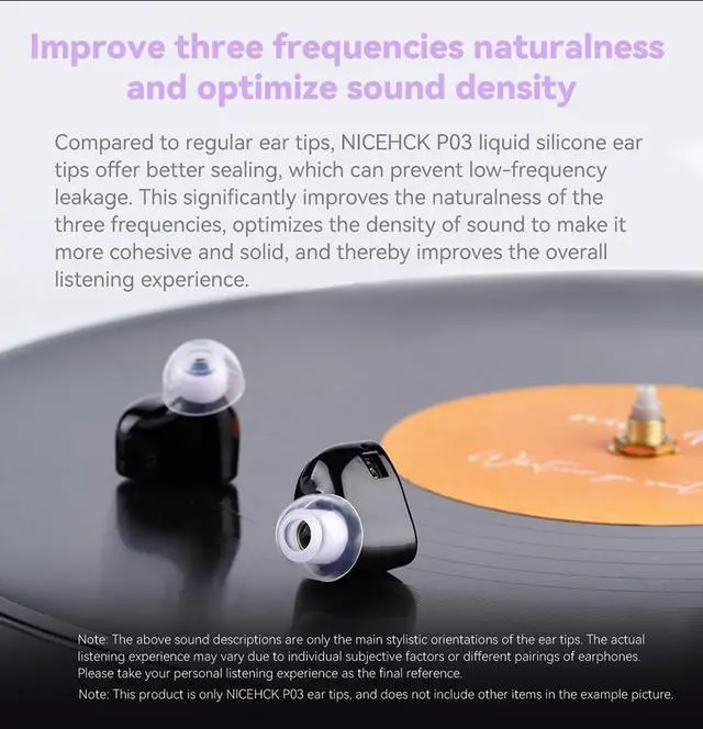 Alt view image 4 of 7 - P03 Liquid Silicone Ear Tips Multi Size Replacement IEM Eartips | Tight ear canal fit improves noise isolation and widens music soundstage