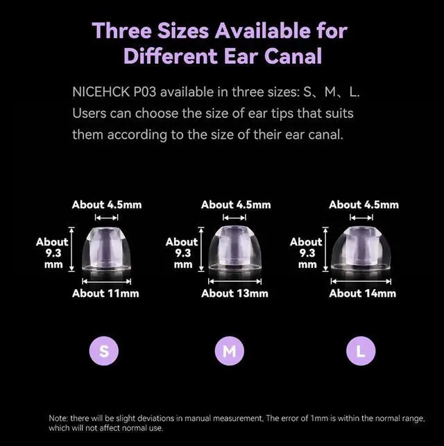 Alt view image 6 of 7 - P03 Liquid Silicone Ear Tips Multi Size Replacement IEM Eartips | Tight ear canal fit improves noise isolation and widens music soundstage