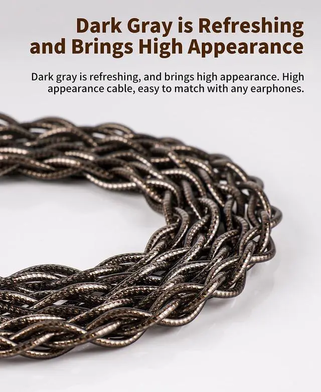 Alt view image 5 of 7 - DuskSky 4.4mm Balanced IEM Cable 0.78mm 2Pin 6N HiFi Upgrade Cord | 4.4mm balanced plug delivers wider sound stage and clearer sound separation for balanced players