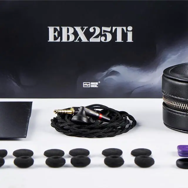 Alt view image 5 of 7 - EBX25Ti 14.2mm Beryllium HiFi Earbud 3.5mm Balanced MMCX No Mic | Titanium shell ;14.2mm beryllium driver ;3.5mm MMCX 6N OCC cable,32 high-sensitivity no-mic flat earbuds