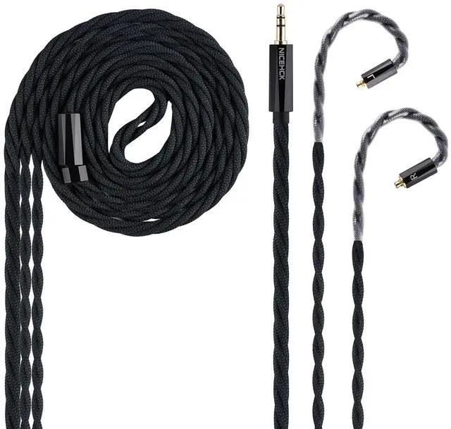 Main image of MeetEva IEM Cable, Silver Plated Copper Alloy Earbuds Upgrade Cords, Silver Plated OFC in Ear Monitor Cables for Audiophile Musician Replacement Cord (3.5mm with MMCX)