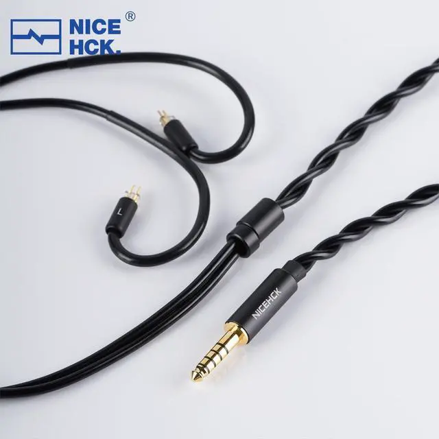 Alt view image 2 of 7 - SincFirst 7N OFC HiFi Upgrade Cable, 0.78mm 2Pin Connector, 4.4mm Balanced Plug, Dual Strands High Purity Audio Cable for IEMs (Black)