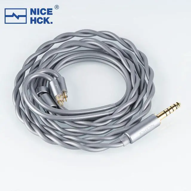 Alt view image 3 of 7 - SincFirst 7N OFC HiFi Upgrade Cable, 0.78mm 2Pin Connector, 4.4mm Balanced Plug, Dual Strands High Purity Audio Cable for IEMs (Grey)