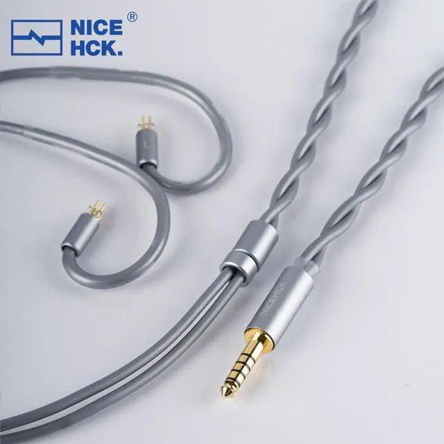 Alt view image 4 of 7 - SincFirst 7N OFC HiFi Upgrade Cable, 0.78mm 2Pin Connector, 4.4mm Balanced Plug, Dual Strands High Purity Audio Cable for IEMs (Grey)