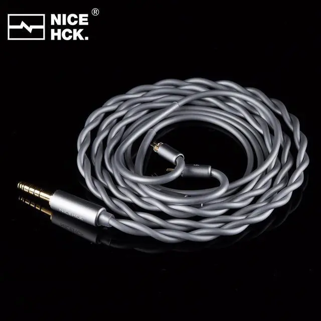 Alt view image 6 of 7 - SincFirst 7N OFC HiFi Upgrade Cable, 0.78mm 2Pin Connector, 4.4mm Balanced Plug, Dual Strands High Purity Audio Cable for IEMs (Grey)