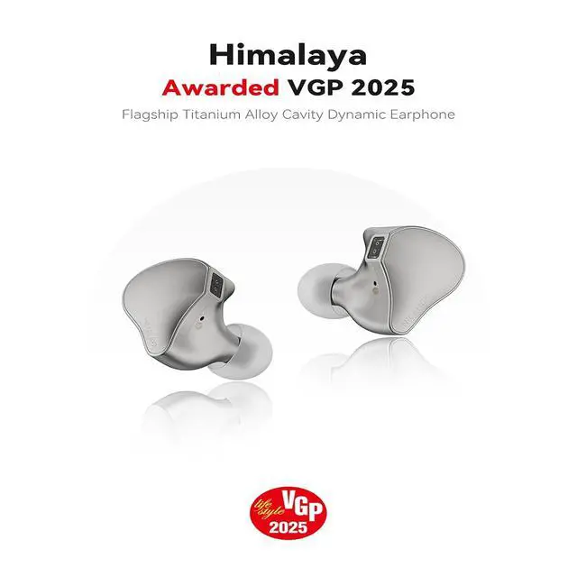 Alt view image 2 of 7 - Flagship Himalaya VGP2025 Titanium Alloy 10mm CNT Dynamic Wired IEM | Titanium alloy IEM with 10mm dual-magnetic 22m CNT driver, 3-in-1 2.5/3.5/4.4 plug silver OFC cable & full accessory kit