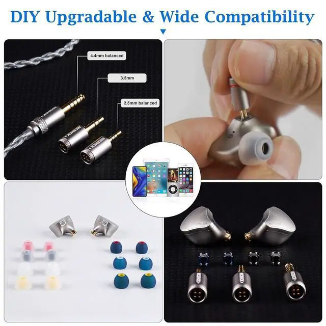 Alt view image 5 of 7 - Flagship Himalaya VGP2025 Titanium Alloy 10mm CNT Dynamic Wired IEM | Titanium alloy IEM with 10mm dual-magnetic 22m CNT driver, 3-in-1 2.5/3.5/4.4 plug silver OFC cable & full accessory kit