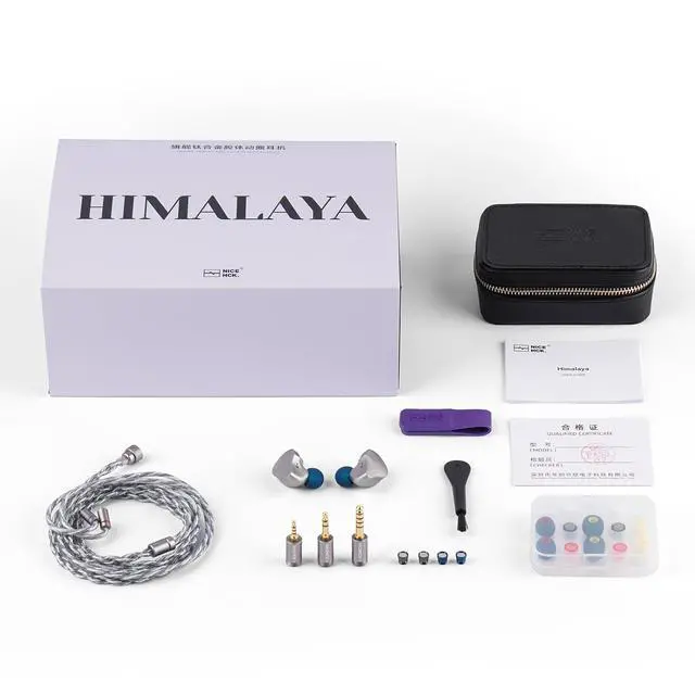 Alt view image 6 of 7 - Flagship Himalaya VGP2025 Titanium Alloy 10mm CNT Dynamic Wired IEM | Titanium alloy IEM with 10mm dual-magnetic 22m CNT driver, 3-in-1 2.5/3.5/4.4 plug silver OFC cable & full accessory kit
