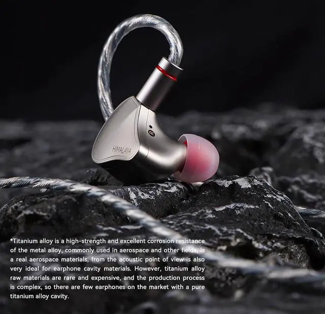 Alt view image 7 of 7 - Himalaya VGP Award Titanium 10mm CNT Dynamic Wired in Ear Monitor | Titanium alloy IEM with dual-magnetic 22m CNT dynamic driver, detachable silver OFC cable & swappable 2.5/3.5/4.4mm plugs