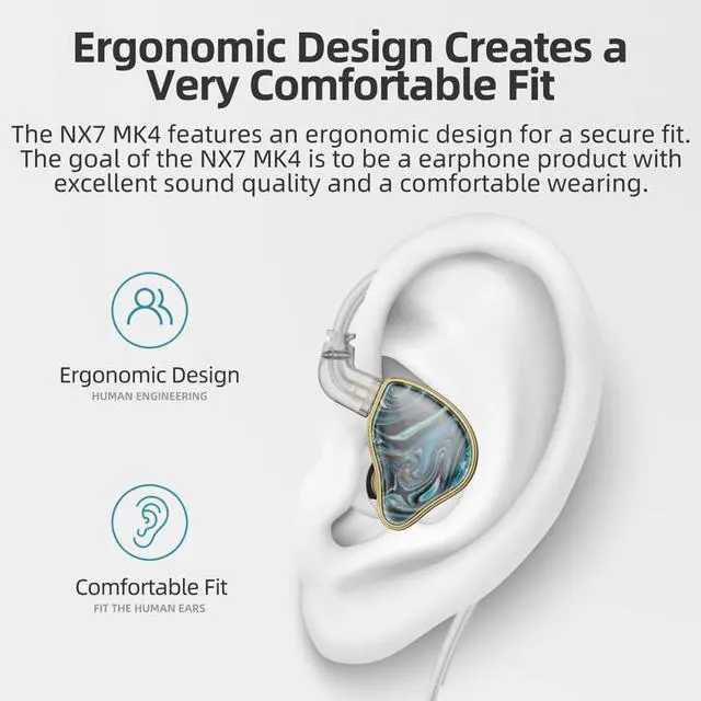 Alt view image 6 of 7 - NX7 MK4 7Driver Hybrid IEM 3.5mm 0.78 2Pin in Ear Monitor Earphone | 7 hybrid drivers with beryllium dynamic & PZT BA, swappable sound nozzles,3.5mm 0.78 2Pin, silver copper mixed braided cable