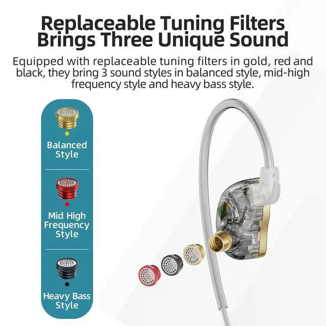 Alt view image 7 of 7 - NX7 MK4 7Driver Hybrid IEM 3.5mm 0.78 2Pin in Ear Monitor Earphone | 7 hybrid drivers with beryllium dynamic & PZT BA, swappable sound nozzles,3.5mm 0.78 2Pin, silver copper mixed braided cable