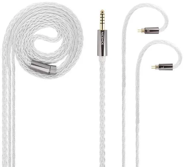 Main image of SnowLuna Earbuds Upgraded Cords, 7N Silver Plated OCC IEM Cable, Aluminum Copper Alloy Balanced Cables, in Ear Monitor Cord for Audiophile Musician (4.4mm with 2Pin)