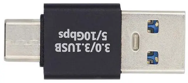 Main image of xiwai USB3.0 Type A Male to USB 3.1 Type C Male Data 10Gbps Charge Adapter Up Angled 90 Degree for Phone Laptop